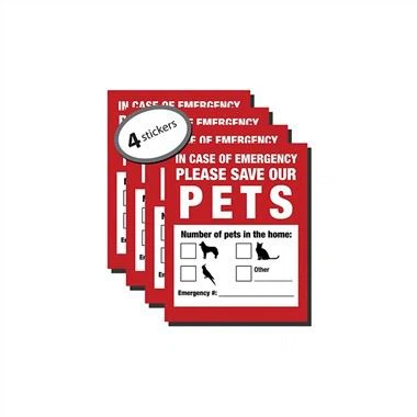 برچسب هشدار نجات اضطراری حیوان خانگی